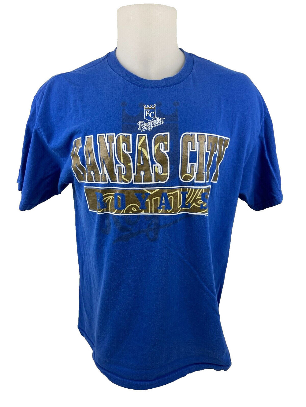 Kansas City Royals XL T Shirt Unisex Blue Block Script Logo MLB Baseball